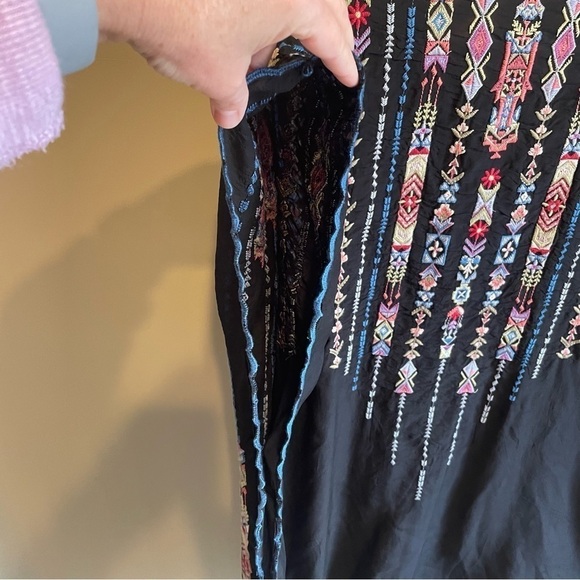 Johnny Was Embroidered Georgette Poncho with Side Slits - Picture 6 of 11